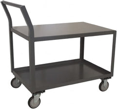 Jamco - 1,200 Lb Capacity, 24" Wide x 30" Long x 27" High Shelf Cart - 2 Shelf, Steel, 2 Rigid/2 Swivel Casters - Caliber Tooling