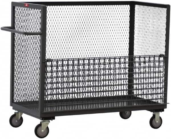 Jamco - 1,200 Lb Load Capacity, 24 Cu Ft, 0.89 Cu Yd, Steel 3-Sided Truck - 24" Wide x 48" Long x 44" High, Gray - Caliber Tooling