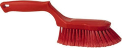 Vikan - 2" Bristle Length, Polyester Wash Brush - 5-13/16" Long x 5" Wide Head, 13-1/2" OAL, Red, Polypropylene Block - Caliber Tooling