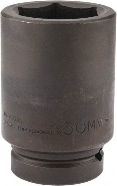 Proto - 1" Drive 50mm Deep Impact Socket - 6 Points, 4-1/4" OAL - Caliber Tooling