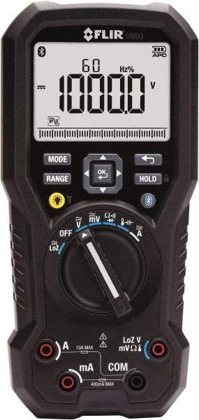 FLIR - DM93-NIST, CAT IV, 1,000 VAC/VDC, Digital Wireless Multimeter - 40 mOhm, Measures Voltage, Capacitance, Current, Frequency, Resistance, Temperature - Caliber Tooling