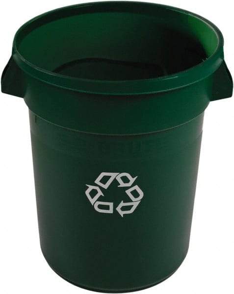 Rubbermaid - 32 Gal Green Round Recycling Container - Polyethylene, 59" High - Caliber Tooling