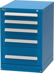 Vidmar - 5 Drawer, Modular Storage Cabinet - Steel, 22-1/2" Wide x 27-3/4" Deep x 33" High, Blue - Caliber Tooling