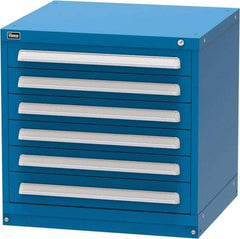 Vidmar - 6 Drawer, Modular Storage Cabinet - Steel, 30" Wide x 27-3/4" Deep x 30" High, Blue - Caliber Tooling