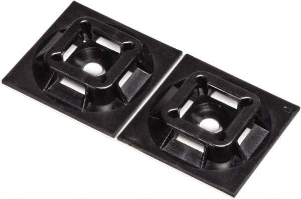 Panduit - Black, ABS, Four Way Cable Tie Mounting Base - 19.1mm Long x 4.6mm High x 19.1mm Wide Adhesive Back - Caliber Tooling