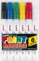Solid Paint Marker: Black, Blue, Green, Red, White & Yellow, Bullet Point Bullet Tip