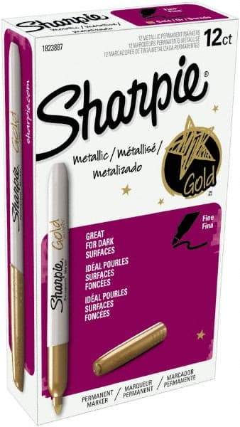 Sharpie - Metallic Gold Permanent Marker - Fine Tip, AP Nontoxic Ink - Caliber Tooling