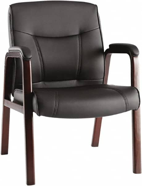 ALERA - Black Leather Guest Chair - 24-3/4" Wide x 35" High - Caliber Tooling