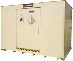 Justrite - 16 Drum, 329 Gal Sump Capacity, Locker - 10' Long x 10' Wide x 8.33' High, Vertical Storage, Steel - Caliber Tooling