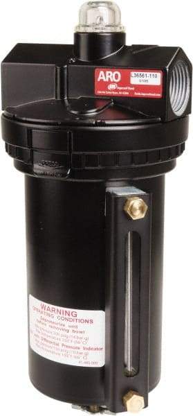 ARO/Ingersoll-Rand - 1 1/2" NPT, 200 Max psi Super Duty Modular Lubricator - Metal Bowl with Sight Glass, Zinc Body, 927 CFM, 150°F Max Temp, 5-1/2" Long x 5" Wide x 11.60" High - Caliber Tooling