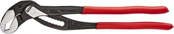 Knipex - 16" OAL, 3-1/2" Max Capacity, 11 Position Tongue & Groove Pliers - Self-Gripping V-Jaws, Plier Head, Plastic Dipped Handles - Caliber Tooling