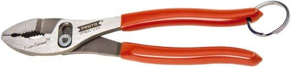 Proto - 8" OAL, 2-3/32" Jaw Length, 1-5/16" Jaw Width, Tethered, Slip Joint Pliers - 2 Positions, Slip Joint Head, Slip Joint Plier Tool - Caliber Tooling