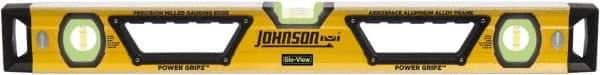 Johnson Level & Tool - Magnetic 24" Long 3 Vial Box Beam Level - Aluminum, Yellow, 2 Plumb & 1 Level Vials - Caliber Tooling