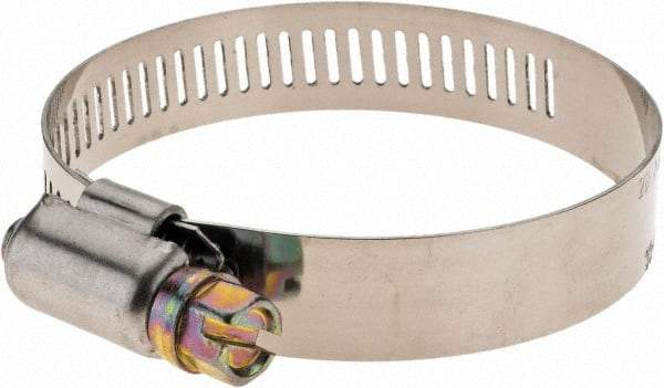 Value Collection - SAE Size 28, 1-5/16 to 2-1/4" Diam, Stainless Steel Worm Drive Clamp - 1/2" Wide - Caliber Tooling