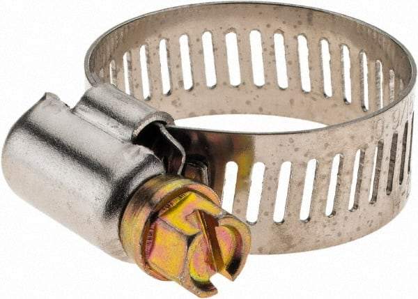 Value Collection - SAE Size 10, 9/16 to 1-1/16" Diam, Stainless Steel Worm Drive Clamp - 1/2" Wide - Caliber Tooling