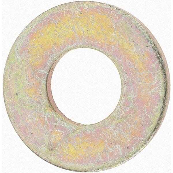 Value Collection - 3/8" Screw, Grade 8 Steel USS Flat Washer - 7/16" ID x 1" OD, 5/64" Thick, Zinc Yellow Dichromate Finish - Caliber Tooling