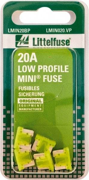 Littelfuse - 20 Amp, Automotive Fuse - 0.429" Long, Yellow, Littlefuse LMIN020 - Caliber Tooling