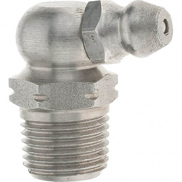 Value Collection - 90° Head Angle, 1/8-27 Stainless Steel Standard Grease Fitting - Caliber Tooling