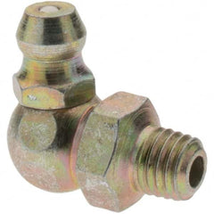 Value Collection - 90° Head Angle, 1/4-28 Taper Thread Grease Fitting - Zinc Plated Finish - Caliber Tooling