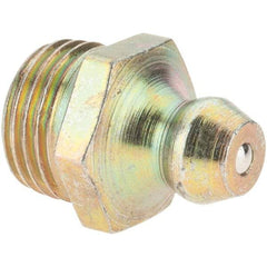 Value Collection - Straight Head Angle, 1/8-27 Standard Grease Fitting - Zinc Plated Finish - Caliber Tooling