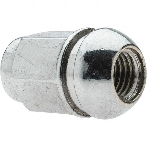 Value Collection - M12-1.5 Chrome Finish Capped Wheel Nut - 19mm Hex, 35mm Overall Length - Caliber Tooling