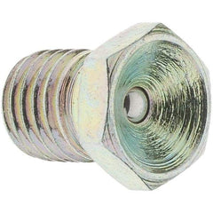 Value Collection - Straight Head Angle, 1/4-28 Drive-In Grease Fitting - Zinc Plated Finish - Caliber Tooling