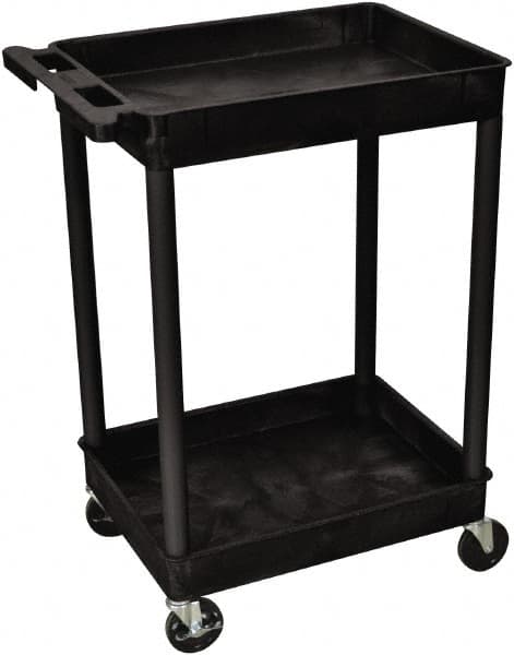 Luxor - 300 Lb Capacity, 24" Wide x 18" Long x 37" High Shelf Cart - 2 Shelf, Plastic - Caliber Tooling