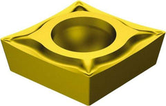 Sandvik Coromant - CCGT32.52 UM Grade 2035 Carbide Turning Insert - TiAlN/TiN Finish, 80° Diamond, 3/8" Inscr Circle, 5/32" Thick, 1/32" Corner Radius - Caliber Tooling