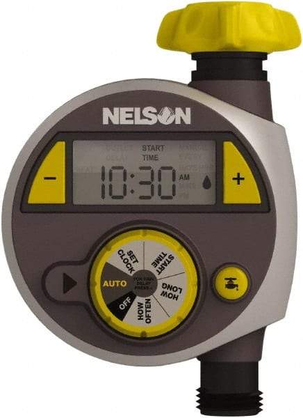 Nelson - Electronic Lawn Sprinkler Timer - 2 Watering Modes, 1 Outlet, 3/4-18 National Hose Thread - Caliber Tooling