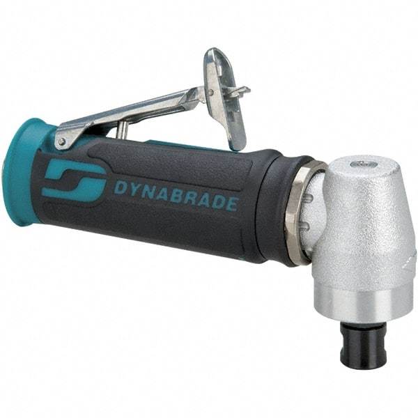 Dynabrade - 1/4" Collet, Angle Handle, Air Angle Die Grinder - 20,000 RPM, Front Exhaust, 23 CFM, 0.4 hp, 90 psi, 1/4 NPT Inlet - Caliber Tooling