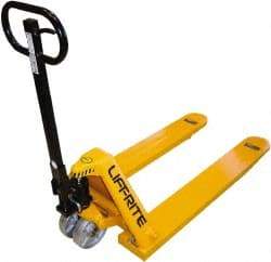 Lift-Rite - 8,000 Lb Capacity, 8" Lift Industrial Pallet Truck - 3-1/4" Min Lift Height, 48" Fork Length x 7" Fork Width, 27" Overall Width - Caliber Tooling