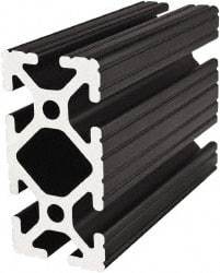 80/20 Inc. - 72 Inches Long x 1-1/2 Inches Wide x 3 Inches High, T Slotted Aluminum Extrusion - 2.0798 Square Inches, Black Anodized Finish - Caliber Tooling