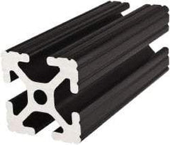 80/20 Inc. - 145 Inches Long x 1-1/2 Inches Wide x 1-1/2 Inches High, T Slotted Aluminum Extrusion - 1.154 Square Inches, Black Anodized Finish - Caliber Tooling