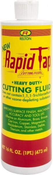 Relton - Rapid Tap, 1 Pt Bottle Cutting Fluid - Semisynthetic, For Tapping - Caliber Tooling