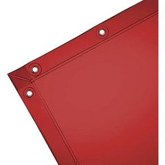 Wilson Industries - 6' High x 6' Wide x 14mm Thick Vinyl Welding Curtain - Orange, Grommet - Caliber Tooling