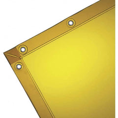 Wilson Industries - 6' High x 6' Wide x 14mm Thick Vinyl Welding Curtain - Gold, Grommet - Caliber Tooling