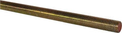 Value Collection - 1-8 UNC (Coarse), 6' Long, Alloy Steel Threaded Rod - Yellow Zinc-Plated Finish, Right Hand Thread - Caliber Tooling