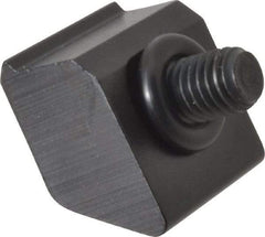 Mitee-Bite - 1/2-13 Screw Thread, 1-1/2" Wide x 3/8" High, Serrated Steel Standard Style Screw Mount Toe Clamp - 12,000 Lb Holding Force, 1,300" Lb Torque, 108.33 Lb Ft Torque, 0.77" Long Extension, 0.075" Throw, 2 Clamps in Package - Caliber Tooling