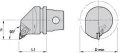 Kennametal - Right Hand Cut, Size KM32, KC..110304L08/NP..51L Insert Compatiblity, Internal Modular Turning & Profiling Cutting Unit Head - 22mm Ctr to Cutting Edge, 35mm Head Length, Through Coolant, Series Top Notch - Caliber Tooling