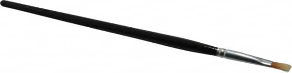 PRO-SOURCE - #4 Nylon Artist's Paint Brush - 3/16" Wide, 3/8" Bristle Length, 5-1/2" Wood Handle - Caliber Tooling