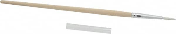 PRO-SOURCE - #4 Taklon Artist's Paint Brush - 1/8" Wide, 9/16" Bristle Length, 5-1/2" Wood Handle - Caliber Tooling