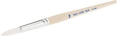 PRO-SOURCE - #10 Taklon Artist's Paint Brush - 1/4" Wide, 15/16" Bristle Length, 5-1/2" Wood Handle - Caliber Tooling