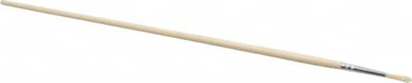 PRO-SOURCE - #1 Pig/Boar Artist's Paint Brush - 1/8" Wide, 11/16" Bristle Length, 9-1/2" Wood Handle - Caliber Tooling