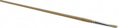 PRO-SOURCE - #3 Pig/Boar Artist's Paint Brush - 3/16" Wide, 7/8" Bristle Length, 9-1/2" Wood Handle - Caliber Tooling