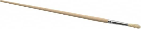 PRO-SOURCE - #4 Pig/Boar Artist's Paint Brush - 7/32" Wide, 1" Bristle Length, 9-1/2" Wood Handle - Caliber Tooling