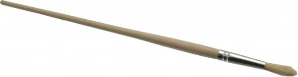 PRO-SOURCE - #6 Pig/Boar Artist's Paint Brush - 5/16" Wide, 1-1/8" Bristle Length, 9-1/2" Wood Handle - Caliber Tooling