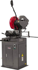 Jet - 2 Cutting Speeds, 14" Blade Diam, Cold Saw - 1,750 & 3,500 RPM Blade Speed, Floor Machine, 3 Phase, Compatible with Non-Ferrous Material - Caliber Tooling