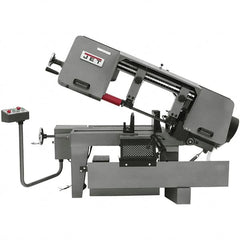 Jet - 10 x 16" Max Capacity, Semi-Automatic Variable Speed Pulley Horizontal Bandsaw - 100 to 350 SFPM Blade Speed, 115/230 Volts, 45°, 1.5 hp, 1 Phase - Caliber Tooling