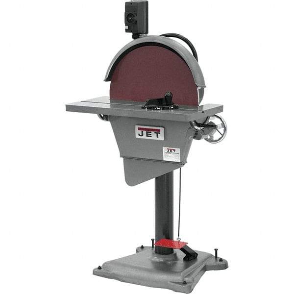 Jet - 20 Inch Diameter, 1,725 RPM, 3 Phase Disc Sanding Machine - 3 HP, 230 Volts, 27-1/2 Inch Long x 10-1/2 Inch Wide, 30 Inch Overall Length x 53 Inch Overall Height - Caliber Tooling