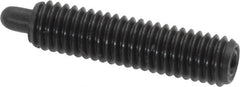 Vlier - 10-32, 3/4" Thread Length, 1/8" Plunger Projection, Steel Threaded Spring Plunger - 0.091 - 0.092" Max Plunger Diam, 3/4" Plunger Length, 2.9 Lb Init End Force, 11.1 Lb Final End Force - Caliber Tooling